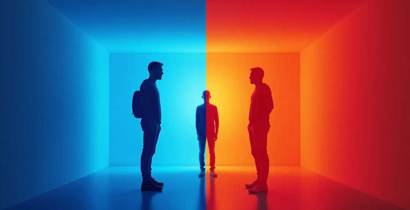 Comparaison visuelle du contraste thermique entre corps humain et environnement à 20°C et 35°C