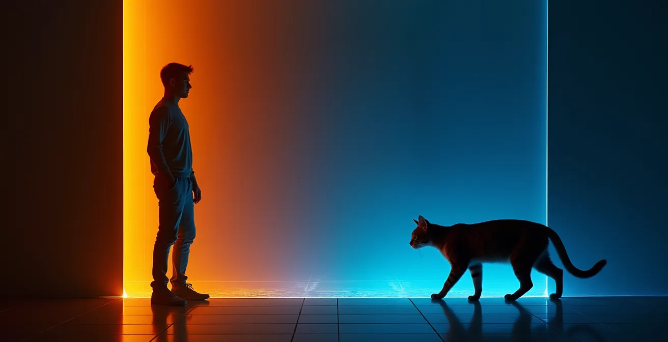 Détecteur bi-technologie montrant la différence de signature thermique entre humain et animal