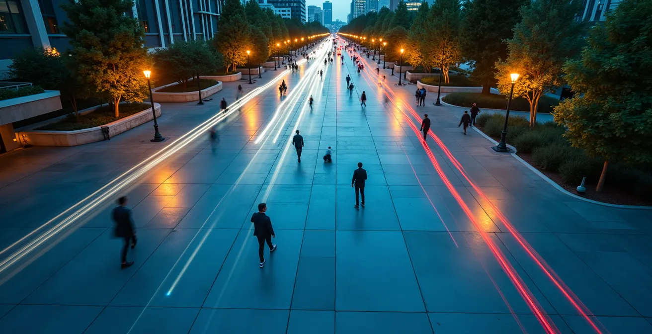 Analyse algorithmique de trajectoires humaines dans un espace public français