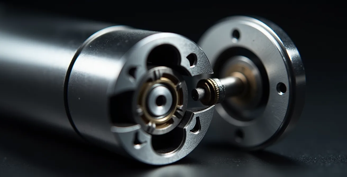 Vue macro détaillée montrant la différence de qualité entre composants de serrures bas de gamme et certifiées