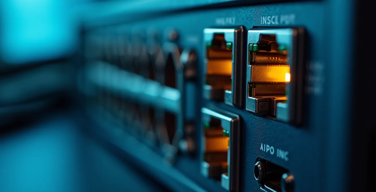 Enregistreur NVR professionnel avec ports disponibles pour évolution future